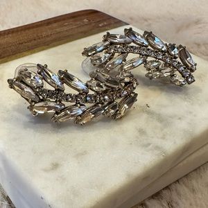 J.Crew pave feather ear crawlers
